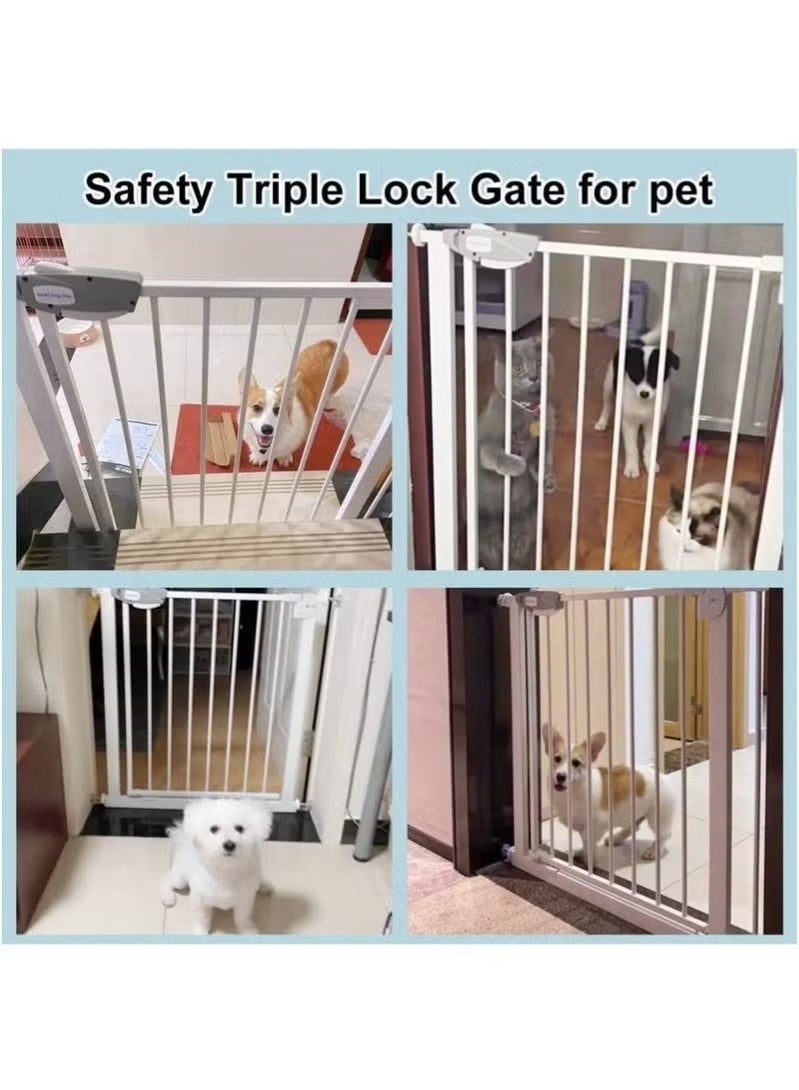 بيوينتي بوابة أطفال أمانية تُغلق تلقائياً، مع بوابة أطفال عريضة جداً مُرفق بها مجموعة تمديد 30 سم، مناسبة بحد أقصى لمسافة 114 سم، بوابات أمان للسلالم والعتبات، سهلة التركيب. - Image 5